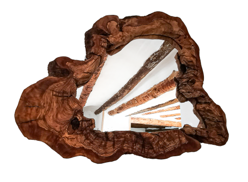 miroir avec cadre sculptural